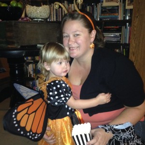 Lindsey and her monarch daughter Sarah enjoy some treats!
